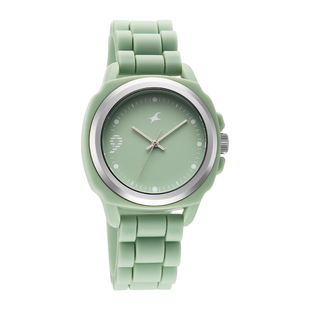 Fastrack Tees Hype Bounce Light Green Dial Men Watch 38170PP02
