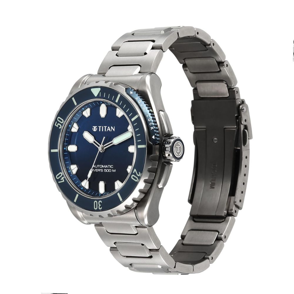 Titan Zero Hour Diver's Certified Blue Men's Watch 10071KM01