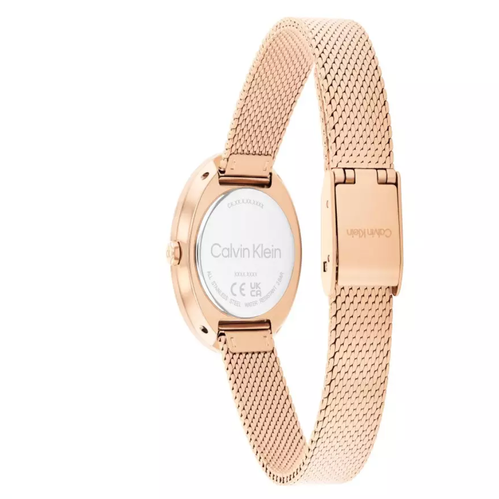 Calvin Klein Twisted Bezel Gold Dial Women's Watch 25100153