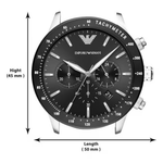 Emporio Armani Mario Men's Quartz Black Dial Chronograph Leather Watch AR11243