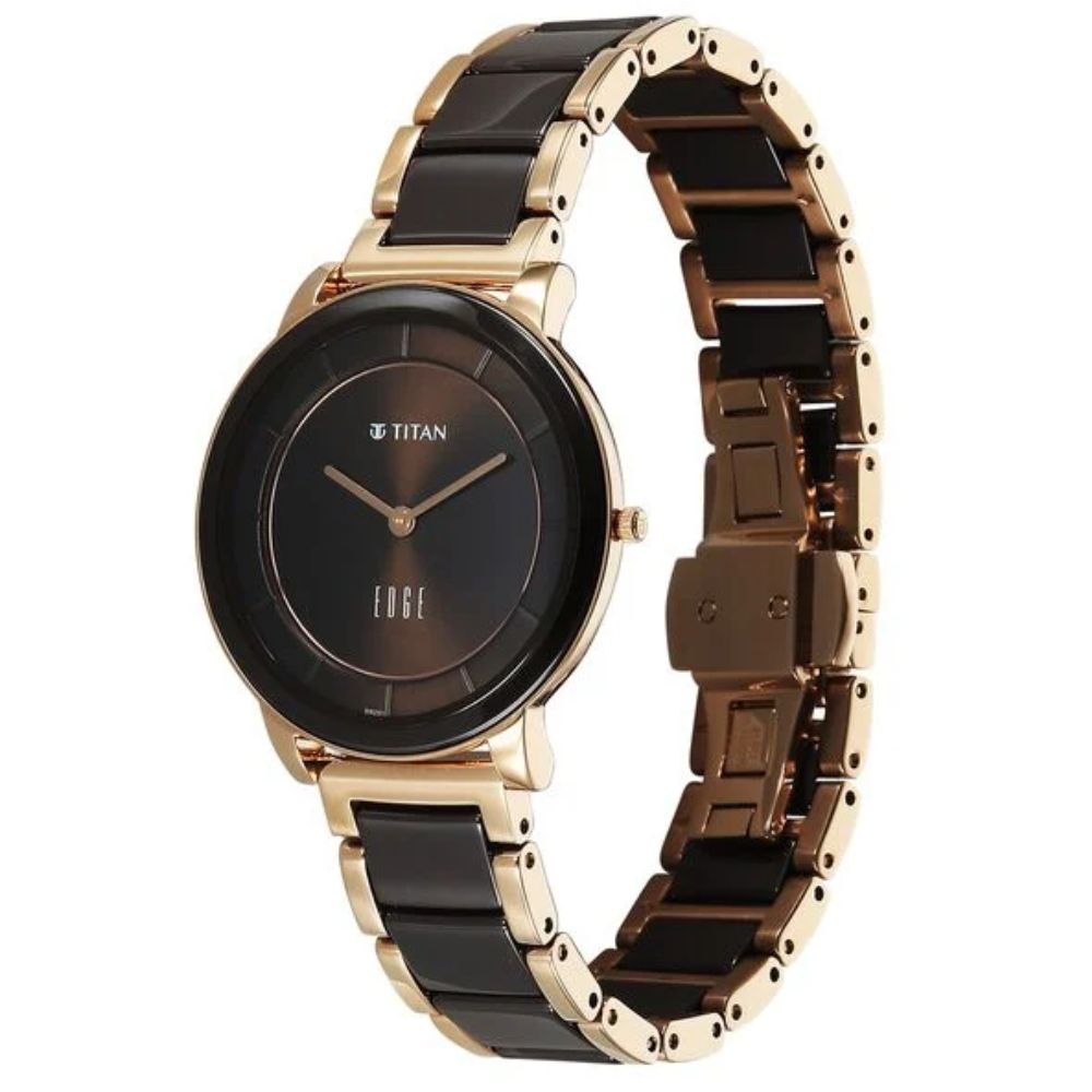 Titan Edge Melange Brown Women's Watch NU2777KD01
