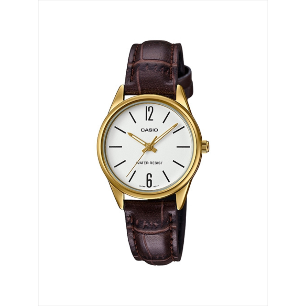 Casio Women's Brown Leather Strap Watch for LTP-V005GL-1B, LTP-V005GL-7B | 10558181
