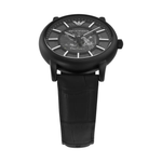 Emporio Armani Luigi Men's Automatic Black Dial Analog Leather Watch AR60008