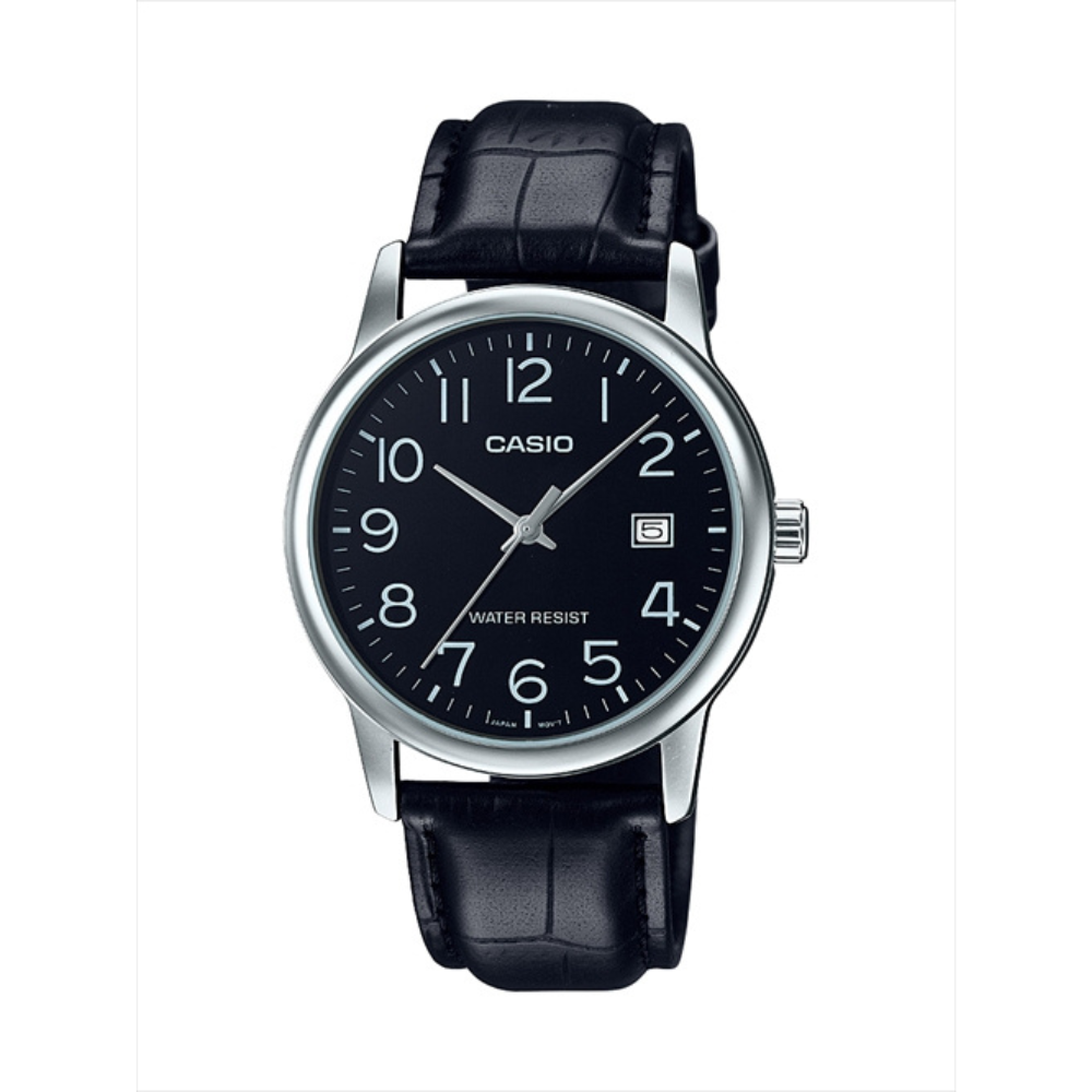 Casio Black Leather Strap Men's Watch for MTP-V002GL-1B, MTP-V002L-1B | 10558174