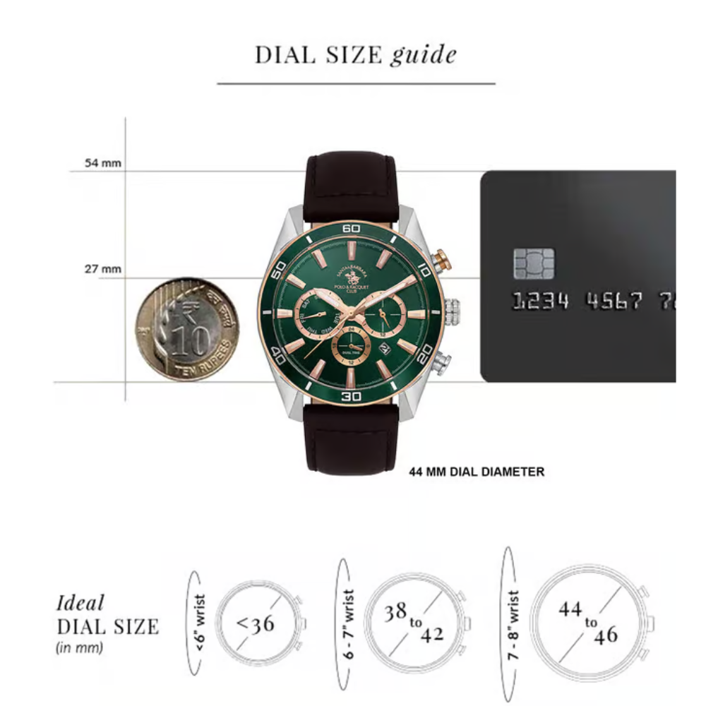 Santa Barbara Polo & Racquet Club Chronograph Green Dial Men's Watch SB.1.10627-3