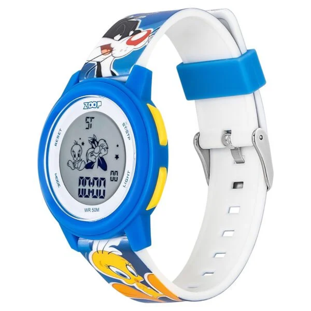 Zoop Looney Tunes Digital Blue Round Kids Watch 16043PP10