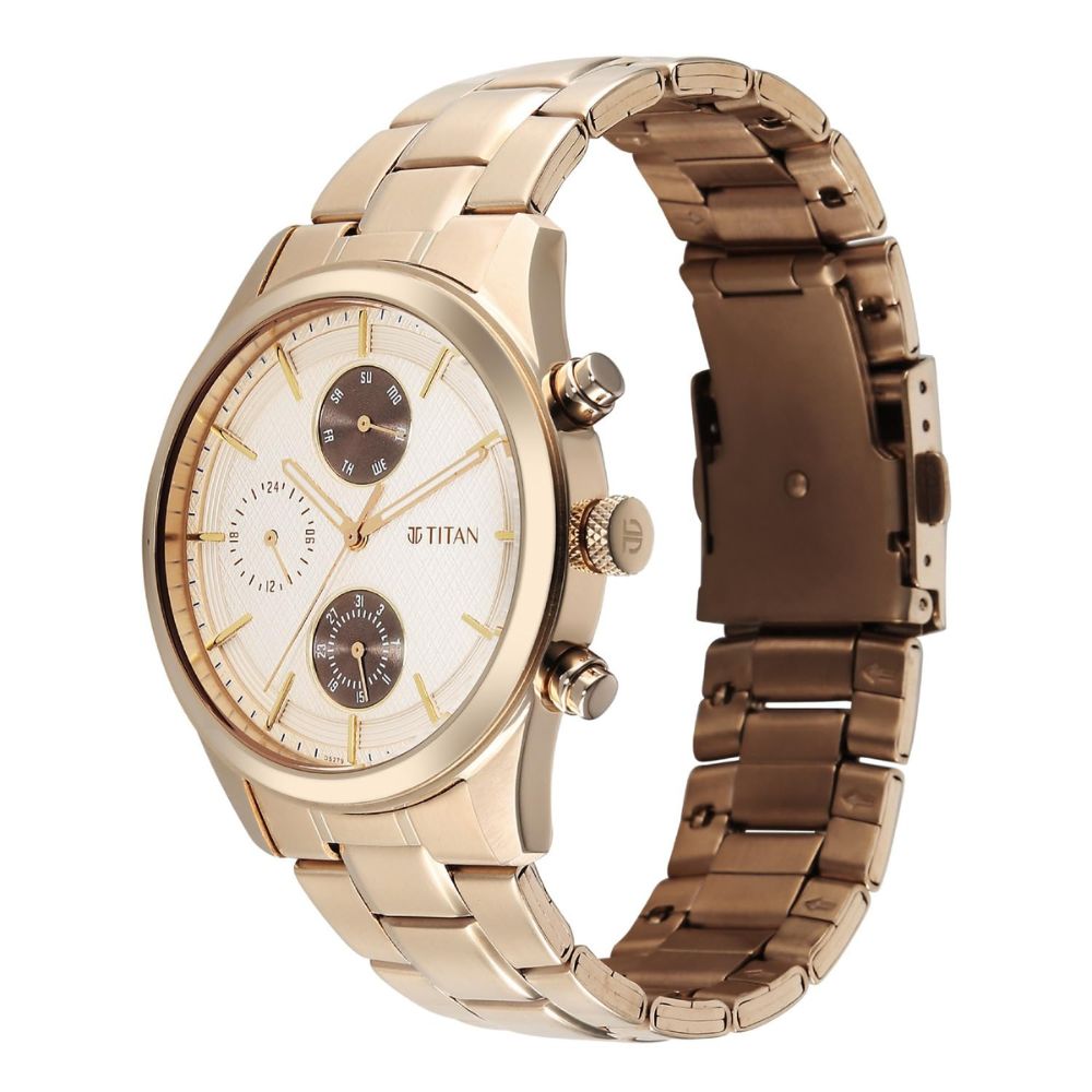 Titan Classique Neo Splash Carnation Gold Men's Watch 1805WM02
