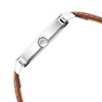 Fastrack Stunners Silver Dial Brown Leather Strap Men's Watch 3291SL02