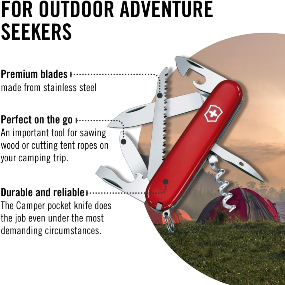Victorinox Swiss Army Camper Red Pocket Knife 1.3613