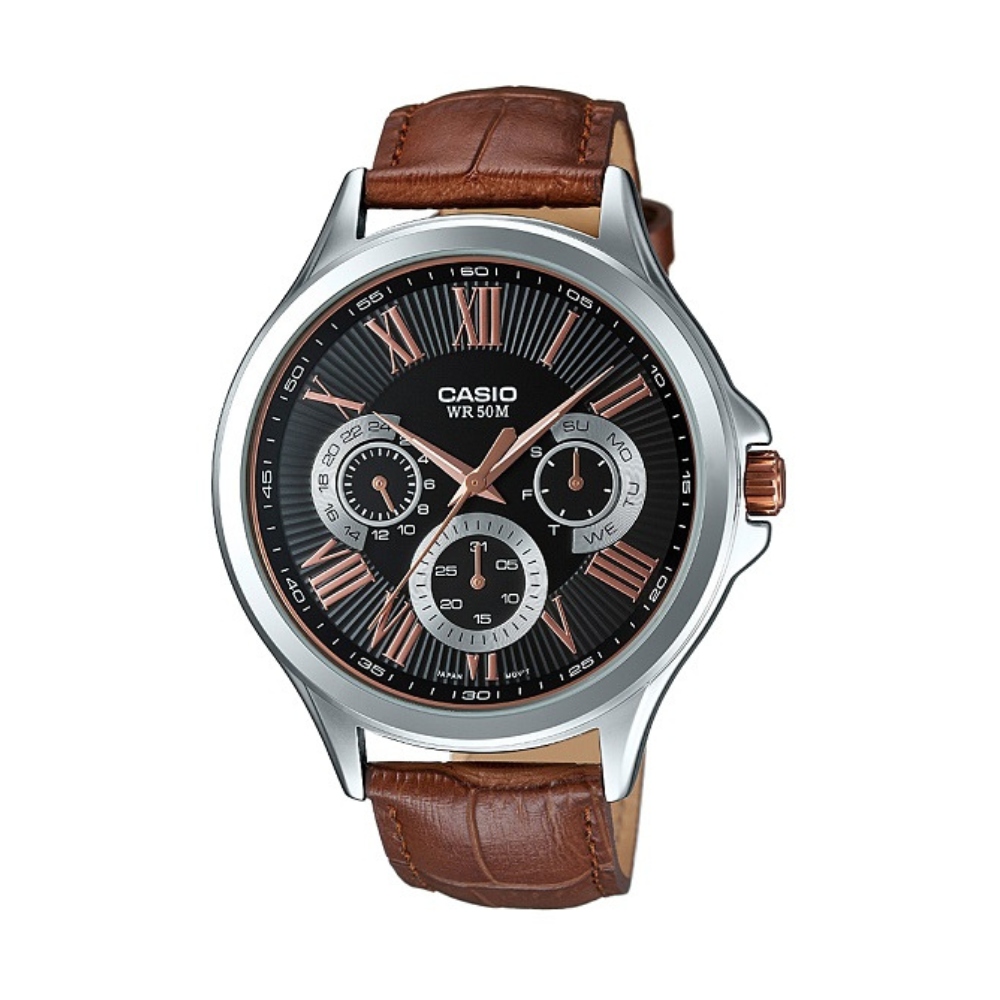 Casio Brown Leather Strap Men's Watch MTP-E308GL-9AV, MTP-E308L-1AV, MTP-E308L-7AV | 10518265
