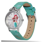 Zoop Disney Ariel Analog Silver Dial Green Strap Girls Kids Watch 26050SL01