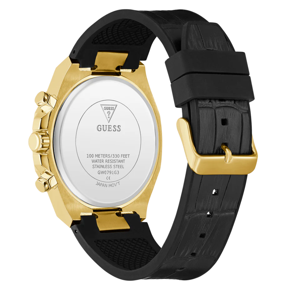 GUESS Equity Black Gold Men Watch GW0791G3