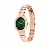 Calvin Klein Twisted Bezel Green Dial Women's Analog Stainless Steel Watch 25100148