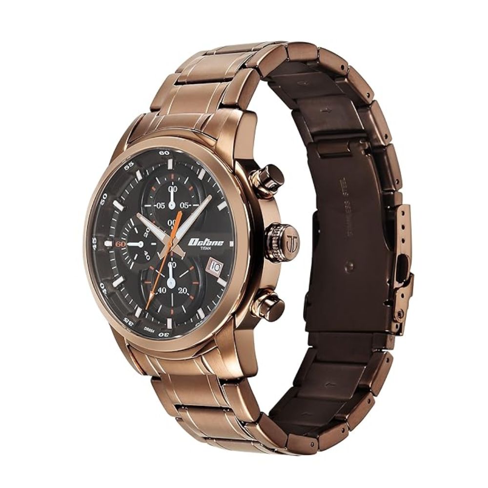 Titan Octane Primal Brown Men Analog Chronograph Watch 90086KM09
