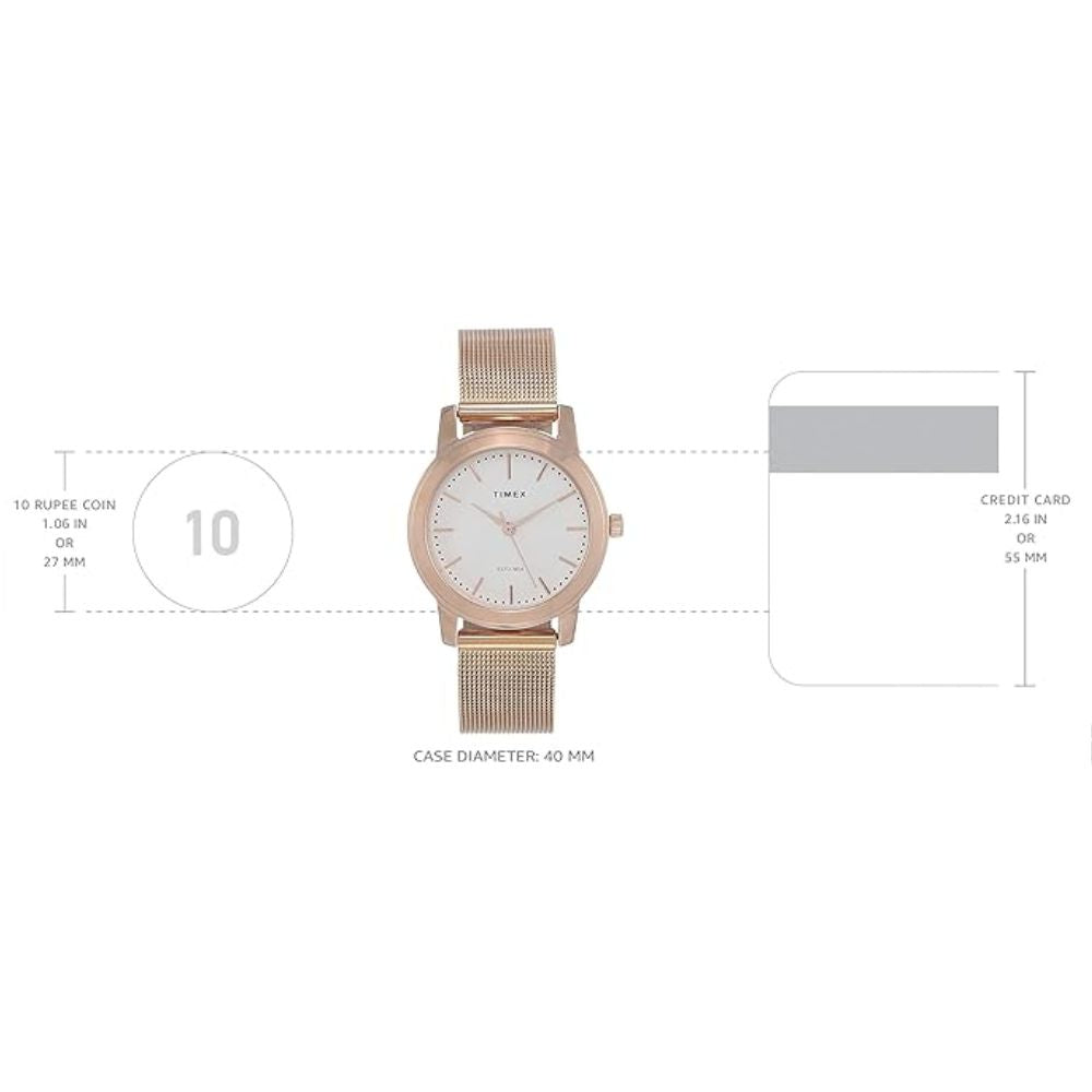 TIMEX Silver Rose Gold Women's Watch TW000W110