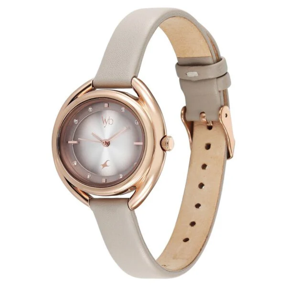Fastrack Vyb Halo Beige Dial Girls' Watch FV60080WL01