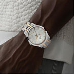 Titan Quartz Analog with Date Silver Dial Two Toned Silver & Rose Gold Men's Watch NT1823KM01