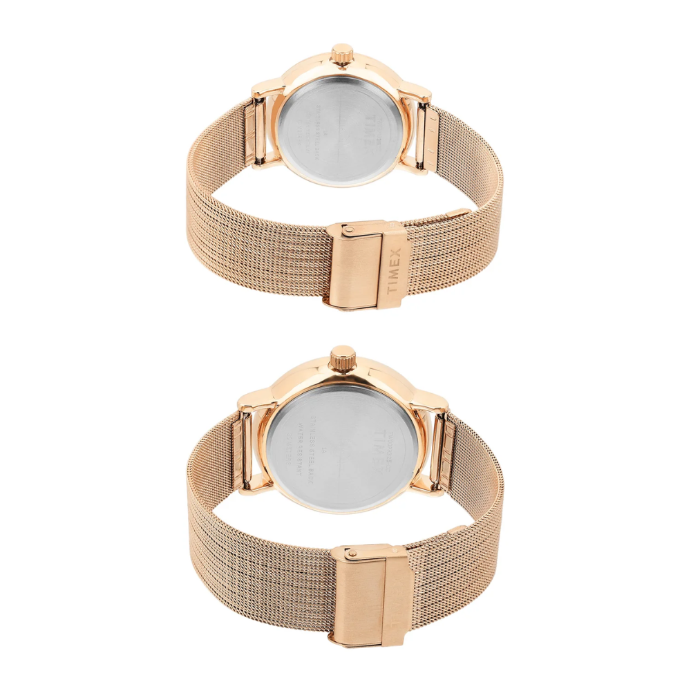 TIMEX Silver Dial Pair Watch TW00PR325