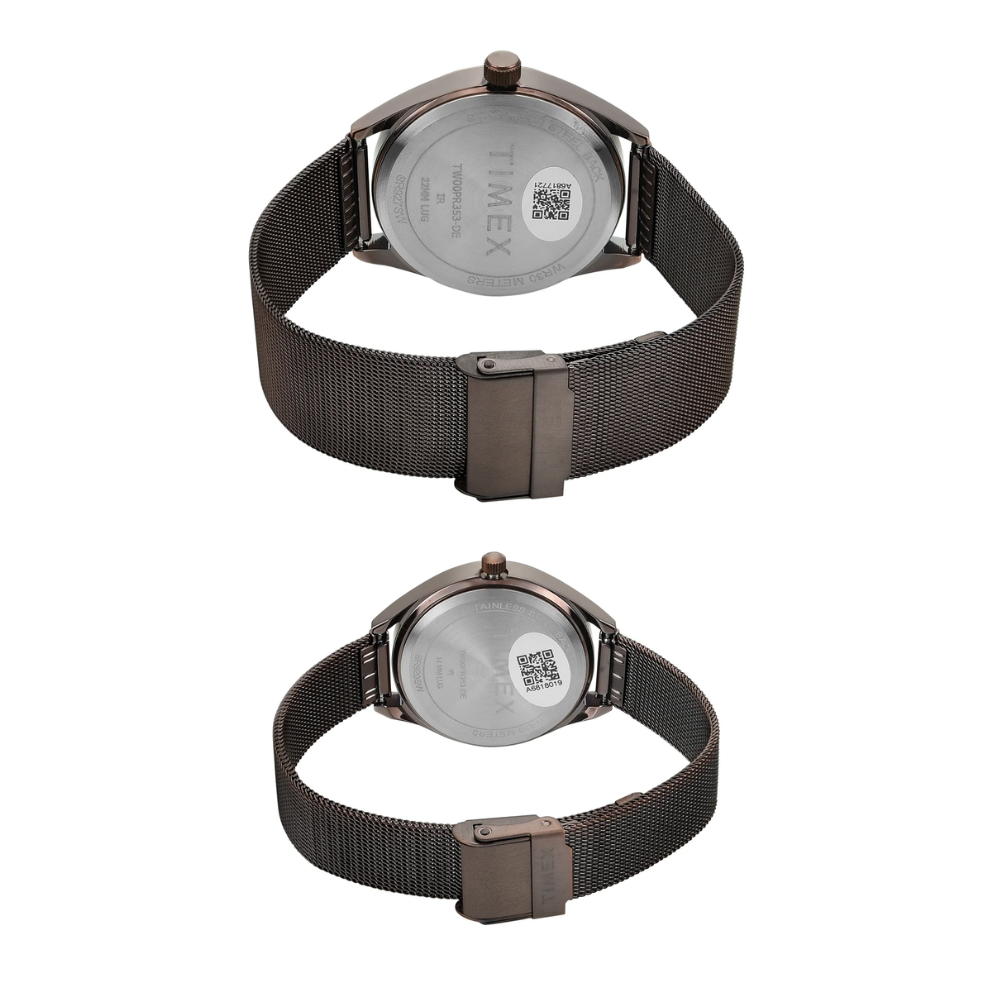TIMEX Trendline Brown Pair's Analog Round Dial Watch TW00PR353