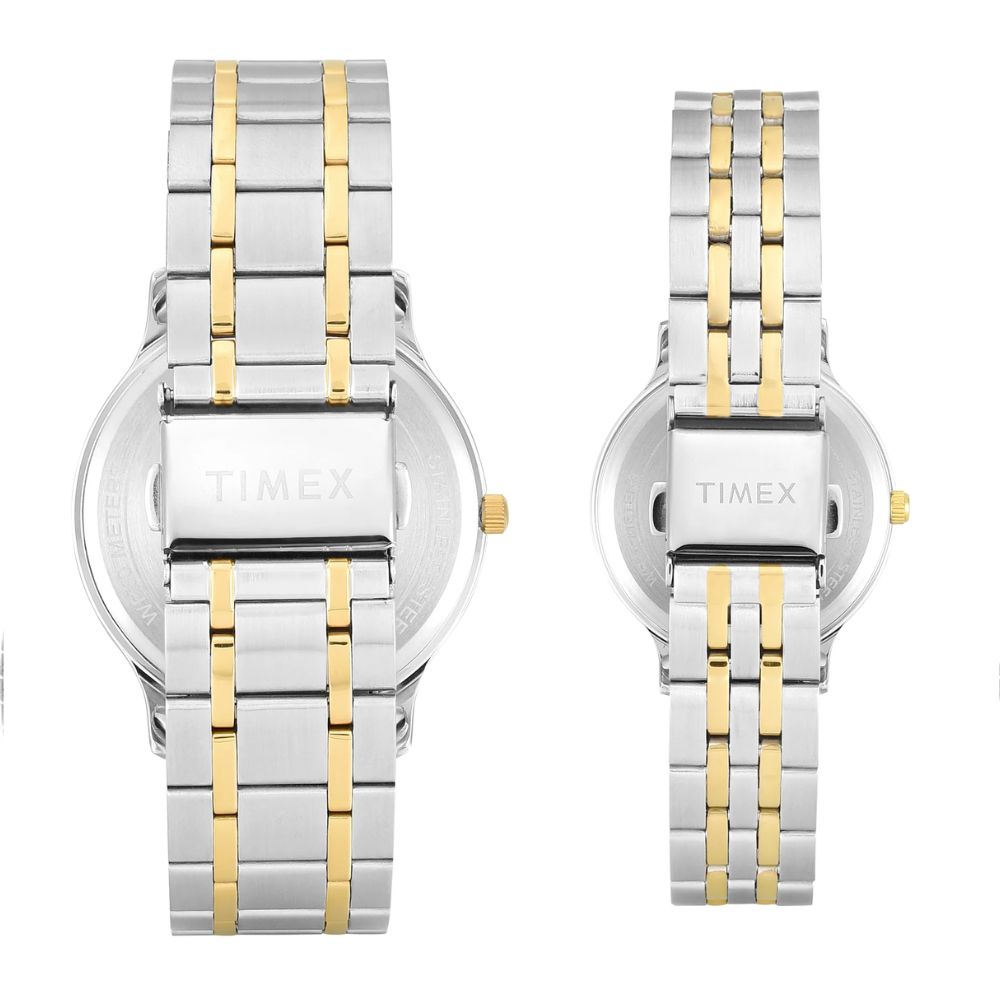 Timex Round 42mm White Dial Pair Watch TW00PR363