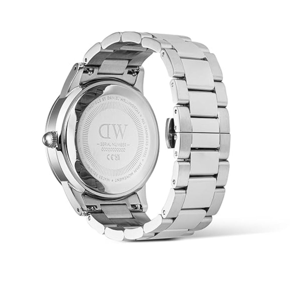 Daniel Wellington Index Bezel Analogue Silver White Sunray Men's Watch DW00100819K