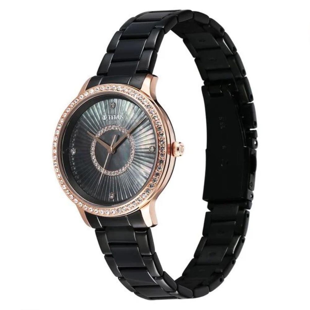 Titan Glamour Black Women's Watch NU95314KM01