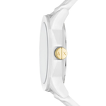 Armani Exchange Silicone Analog White Dial Women's Watch AX7126