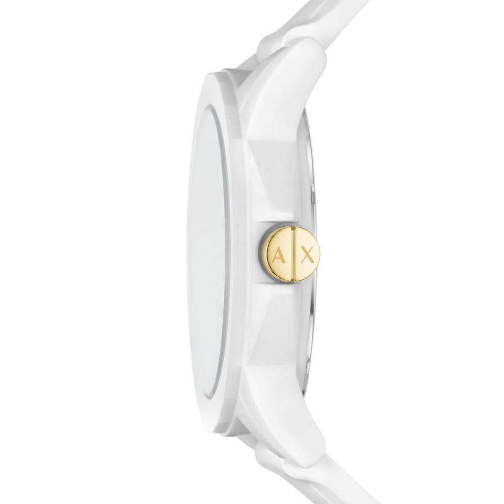 Armani Exchange Silicone Analog White Dial Women's Watch AX7126