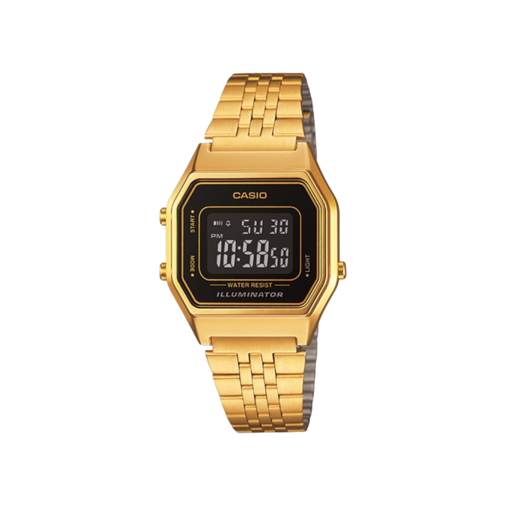 Casio Gold Stainless Steel Strap Women's Watch LA680WEGA-1, LA680WEGA-1B | 10454028