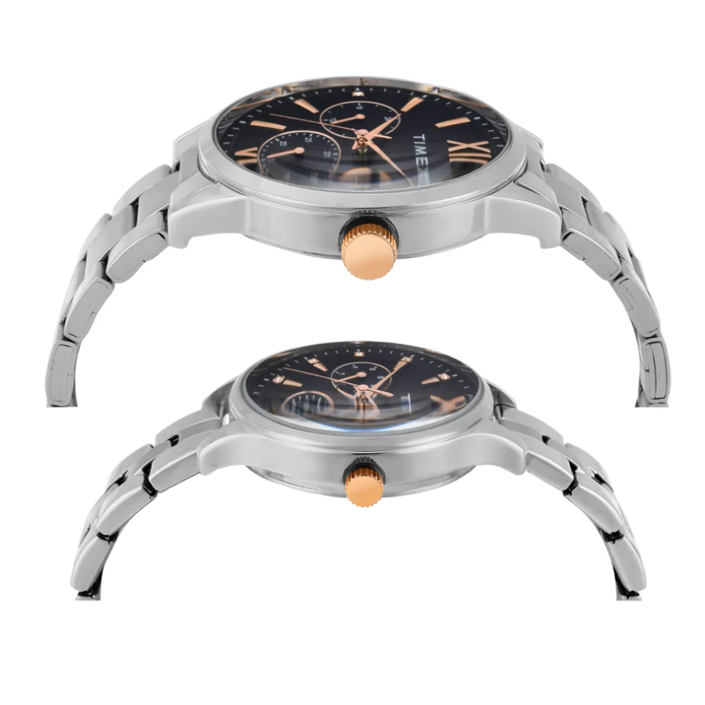 Timex Pairs Blue Round Multifunction Dial Analogue Watch - TW00PR305