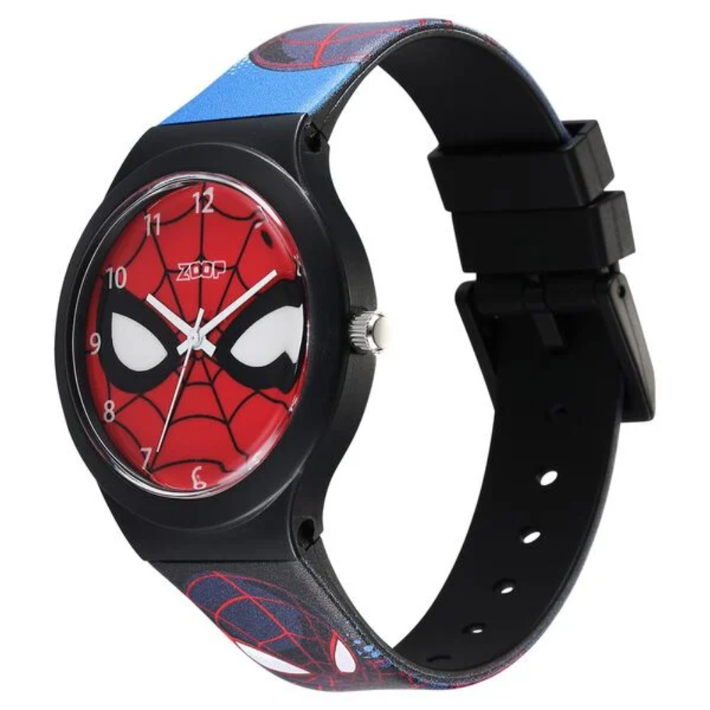 Zoop Marvel Spiderman Red Dial & Multicoloured Strap Interchangeable Watch Set for Boys Kids 16018PP07