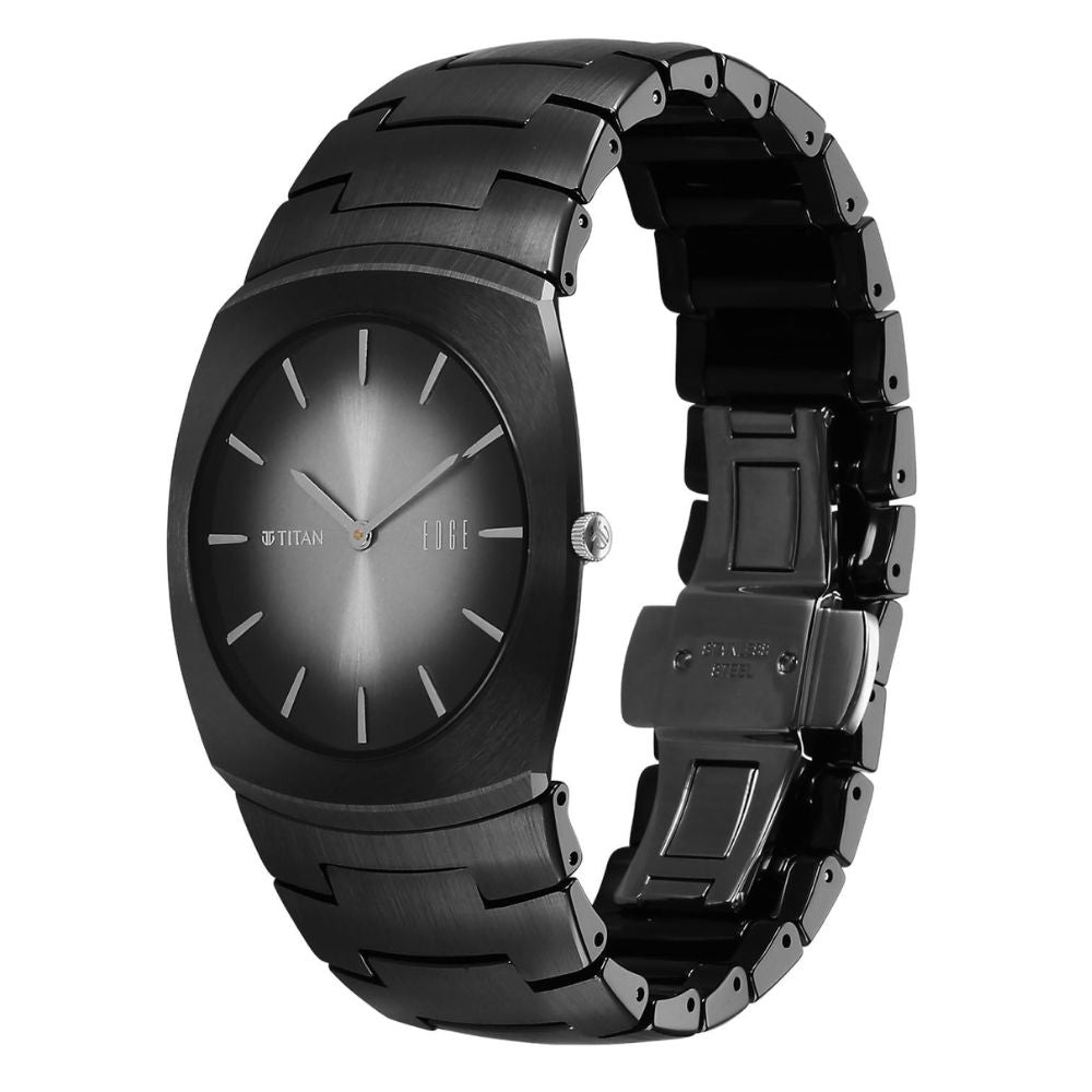 Titan Edge Fumage Black Men's Watch 10055NC01