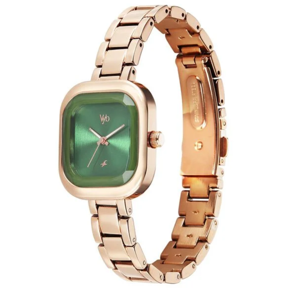 Fastrack Vyb Manifester Green Dial Girls' Watch FV60079WM01