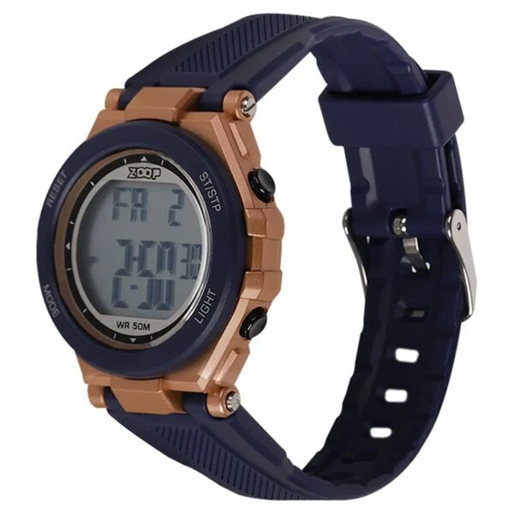 Zoop Digital Rose Gold Digital Blue Strap Boys Kids Digital Watch 16047PP01