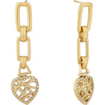 GUESS Heart Cage Gold-Plated Women's Earrings UBE03096YG