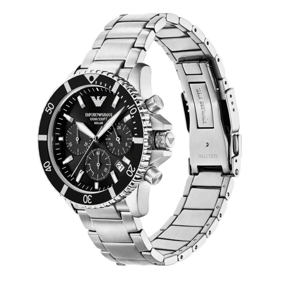 Emporio Armani World Explorer Black Dial Men's Chronograph Watch AR11739