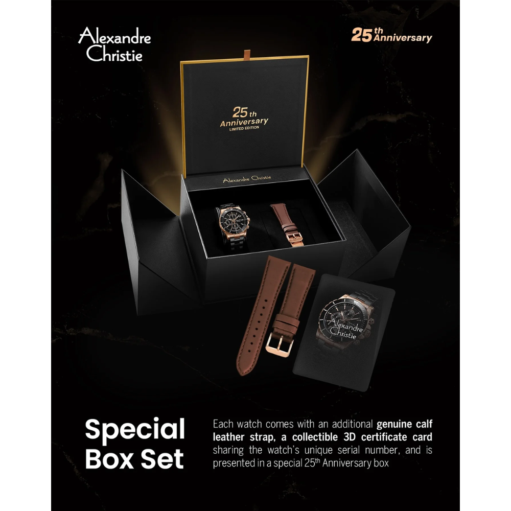 Alexandre Christie 25th Anniversary Black Men's Watch 6141XXVMBRBA