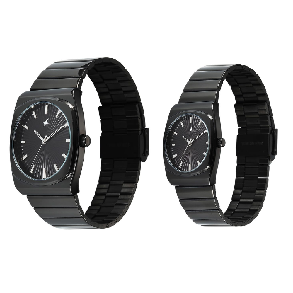 Fastrack Mixmatched 5.0 Black Gun Couple Watch 3819268060QM02