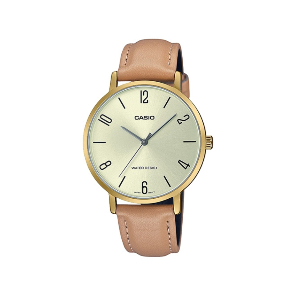 Casio Brown Leather Strap Women's Watch LTP-VT01GL-7B, LTP-VT01GL-9B2 | 10608565