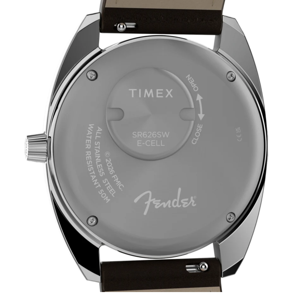 Fender x Timex Mother of Pearl Dial Leather Strap Watch TW6A14700X6