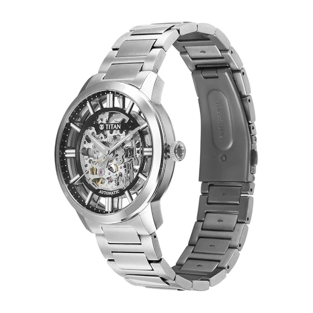 Titan See-Through Skeletal Silver Men's Watch 90220SM01