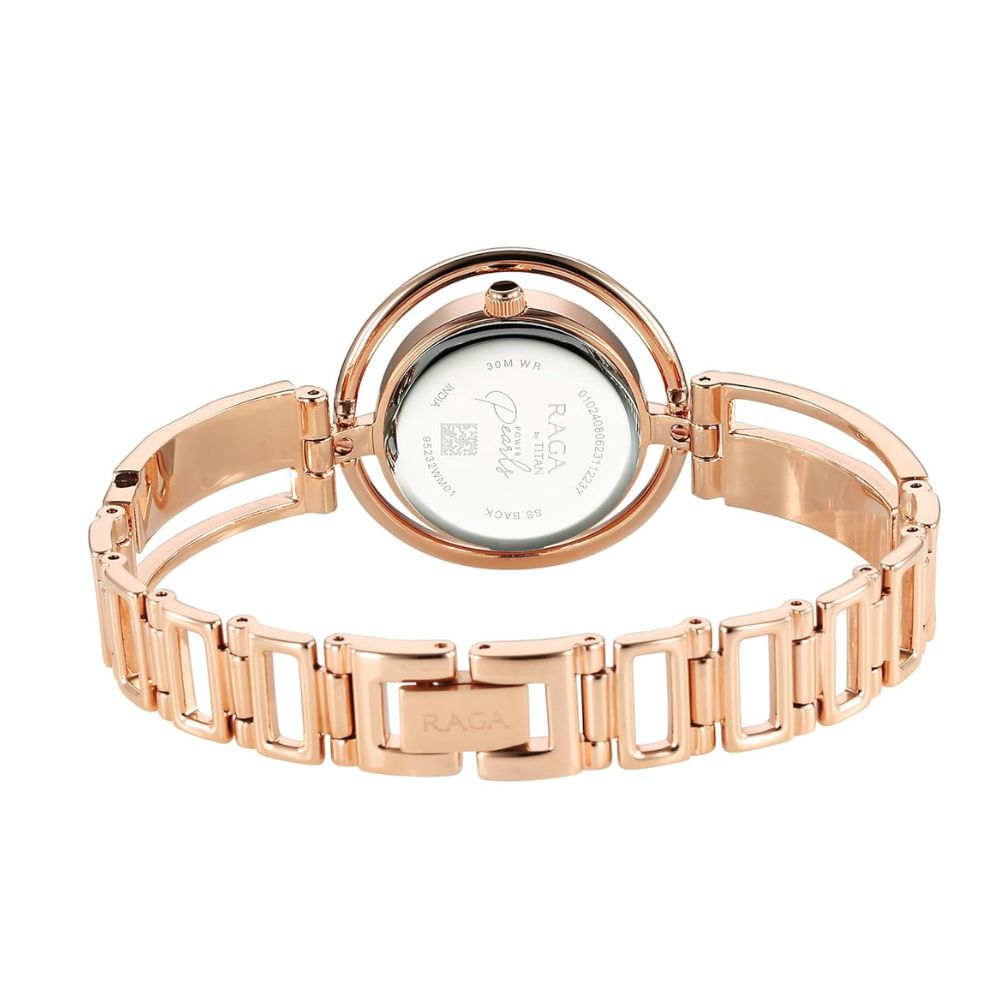 Titan Raga Power Pearls Rose Gold Women's Watch 95232WM01