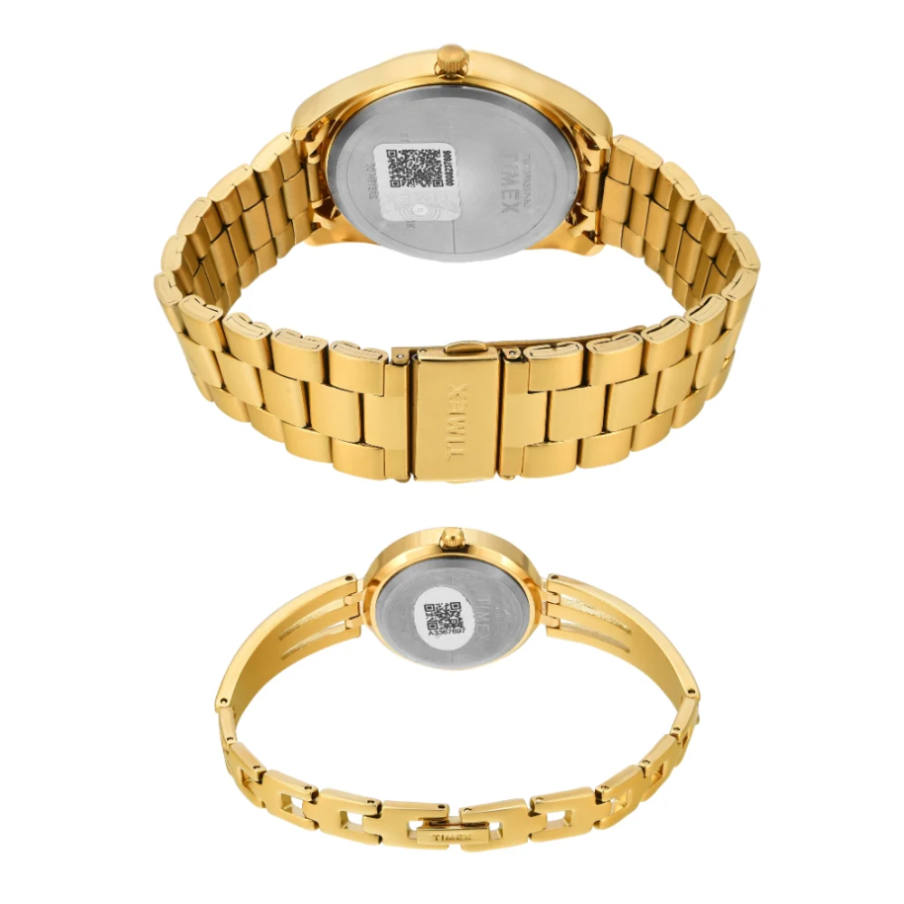 Timex Pairs Beige Round Analog Dial Women Watch TW00PR307