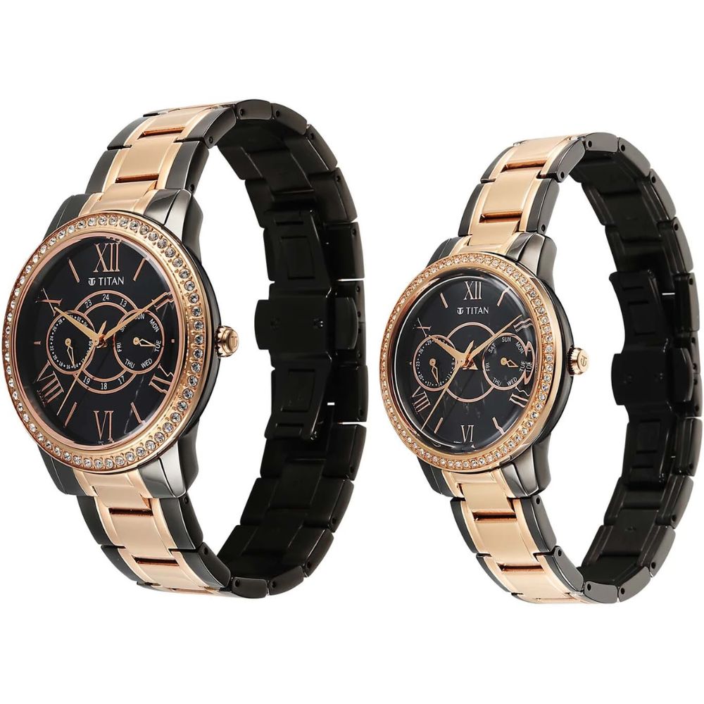 Titan Royal Bandhan Black Couple's Watch 100022778KM01