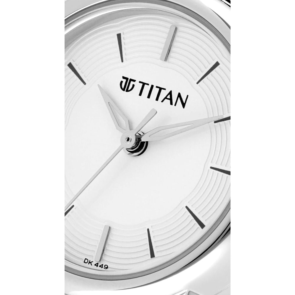 Titan Quartz Analog White Women's Watch NT2593SM04
