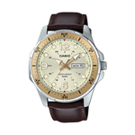 Casio Brown Leather Strap Men's Watch MTD-100L-5AV, MTD-100L-9AV | 10532650