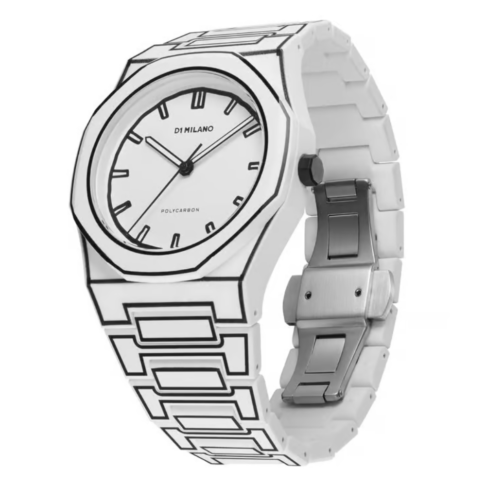 D1 Milano Polycarbon White Dial Men's Analogue Watch PCBJ34