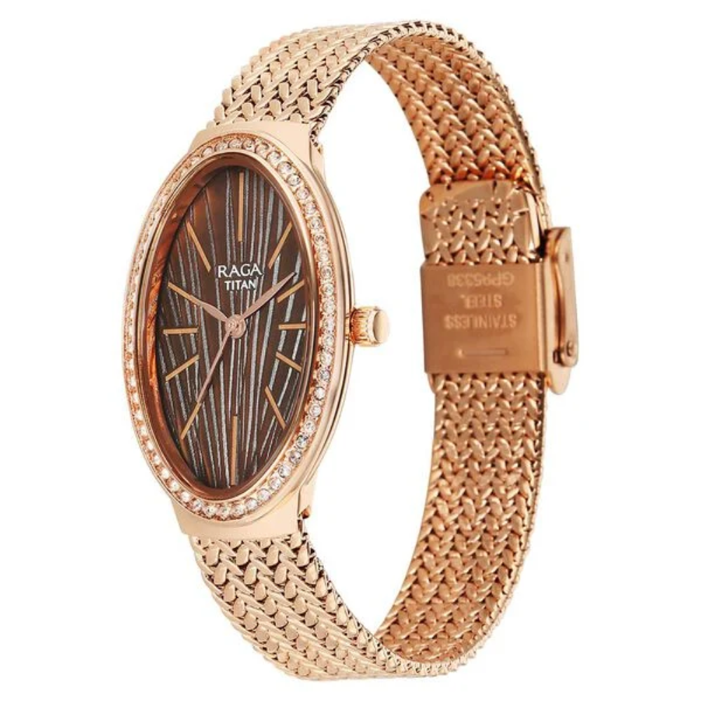 Titan Raga Glimmers Brown Dial Women's Watch 95338WM01