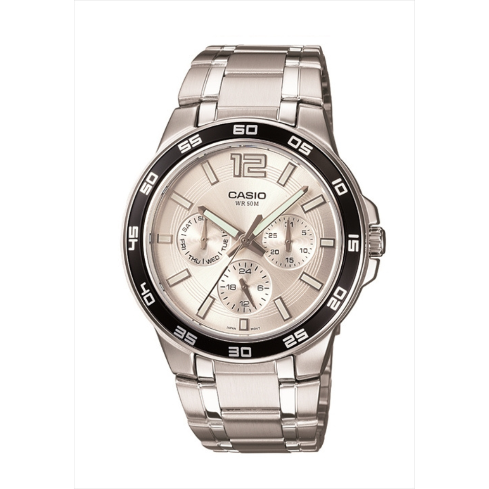 Casio Silver Metal Strap Men's Watch for MTP-1300D-1AV, MTP-1300D-7A1V, MTP-1300D-7A2V | 10350257