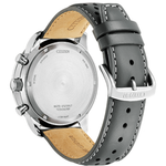 CITIZEN Quartz Grey Dial Men's Chronograph Leather Watch CA4500-24H
